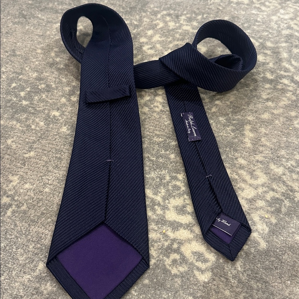 RALPH LAUREN PURPLE LABEL TIE NAVY BLUE - Picture 5 of 9